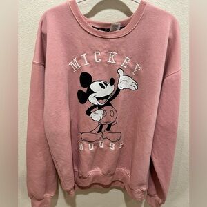 Disney‎ Mickey Mouse Crewneck Sweater in Pink size XL